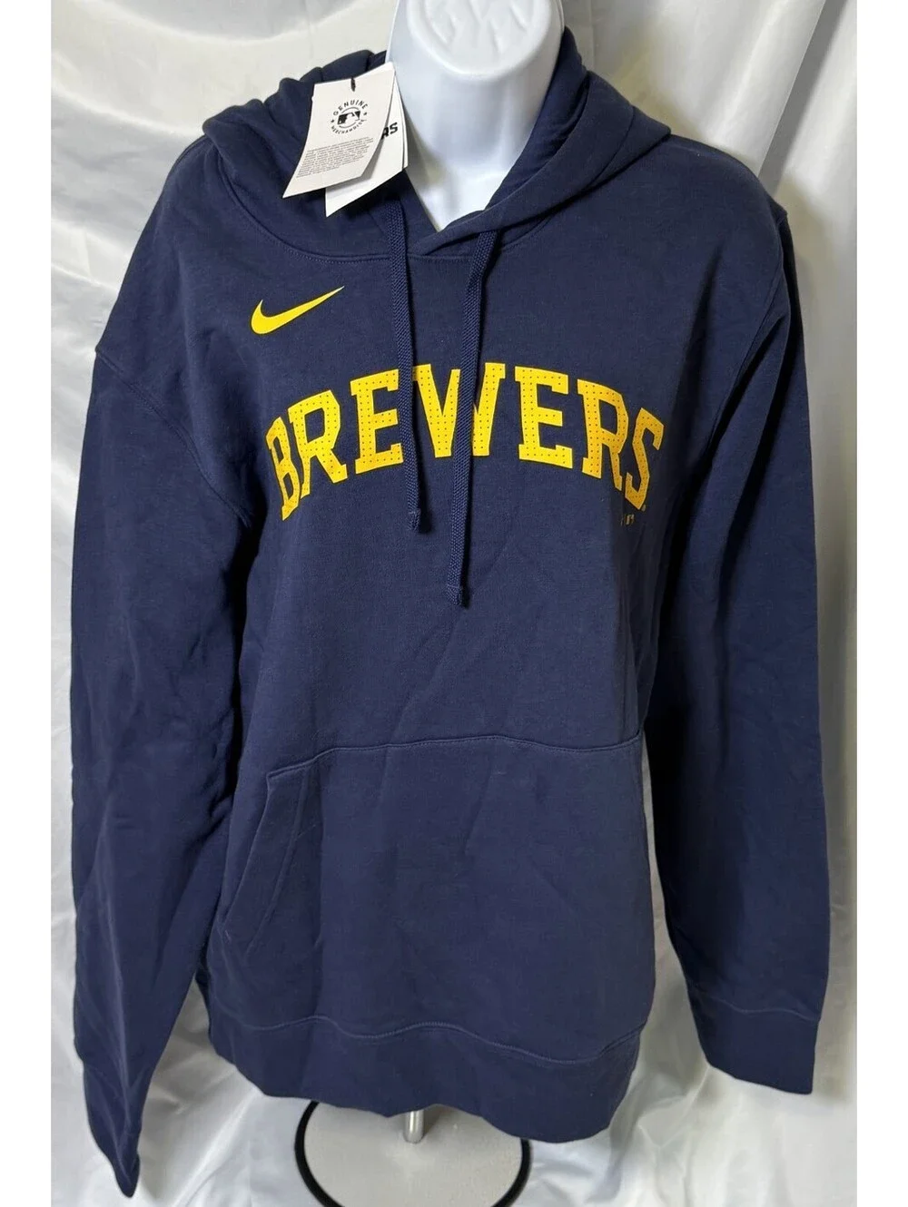 Nike Milwaukee Brewers #22 Christian Yelich Blue Pullover Hoodie Men's L NEW NWT